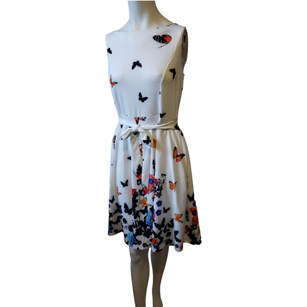 Owin fashion large rockabilly 50s vibe floral butterfly dress